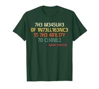 La Medida de la Inteligencia es la Capacidad de Cambiar Vintage Camiseta, Hombre, Verde Bosque, M