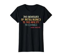 La Medida de la Inteligencia es la Capacidad de Cambiar Vintage Camiseta, Mujer, Negro, L