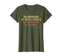 La Medida de la Inteligencia es la Capacidad de Cambiar Vintage Camiseta, Mujer, Verde Oliva, S