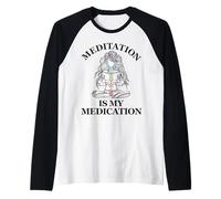 La meditación es mi medicación Kundalini Yoga Chakra Camiseta Manga Raglan