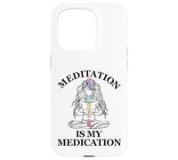 La meditación es mi medicación Kundalini Yoga Chakra Carcasa para iPhone 15 Pro