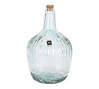 La Mediterranea 47688 Garrafa Vidrio Rayada con Tapón Apple, 8 l