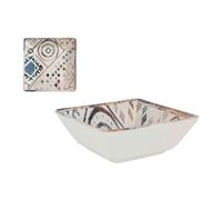 La Mediterránea Bol Grecia Porcelana Azul Marrón 13 x 13 x 5 cm (28 Unidades)