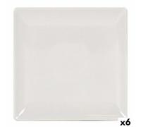 La Mediterránea Plato Llano 41678 Gres Marfil 24 x 24 x 2 cm (6 Unidades) (24 cm)