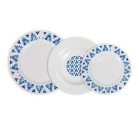 La Mediterránea Vajilla Completa 12 Piezas de Vidrio Templado - 4 Platos Llanos, Hondos y de Postre - Colección Marvin