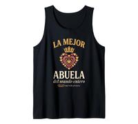 La Mejor Abuela del Mundo Entero Corazón Corona Amor Camiseta sin Mangas