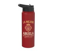 La Mejor Abuela del Mundo Entero Corazón Corona Amor Stainless Steel Insulated Water Bottle