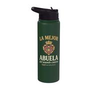 La Mejor Abuela del Mundo Entero Corazón Corona Amor Stainless Steel Insulated Water Bottle