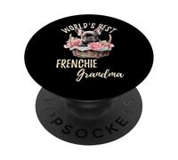 La Mejor Abuela Francesa del Mundo Divertido Bulldog francés Nieto PopSockets PopGrip Adhesivo