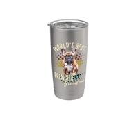 La mejor abuela francesa del mundo divertido bulldog francés nieto Vaso térmico de acero inoxidable de doble pared