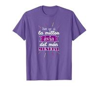 La Mejor Ávia del Mundo Regal Original En Catalán Camiseta, Hombre, Morado Jaspeado, XL