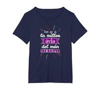 La Mejor Ávia del Mundo Regal Original En Catalán Camiseta, Mujer Tallas Grandes, Azul Marino, 4XL Grande