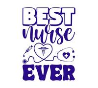 la mejor enfermera de la historia Decoración de vinilo para pared 50.4x69.9cm Varios tamaños Azul oscuro