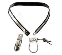 La mejor experiencia de bondage, conjunto de cinturón de castidad de acero inoxidable combinado con jaula para pene y tapón anal, la mejor ropa interior de juguete sexual(130/140)
