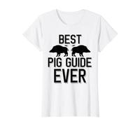 La Mejor guía de Caza de jabalíes Camiseta gráfica económica, Mujer, Blanco, L