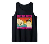 La Mejor Hermana Gata de Todos los Tiempos, Divertida Hermana Amante de los Gatos, Estilo Retro Camiseta sin Mangas