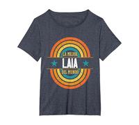 La Mejor Laia del Mundo - Divertido Nombre Laia Camiseta, Mujer Tallas Grandes, Azul Jaspeado, 1XL Grande