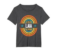 La Mejor Laia del Mundo - Divertido Nombre Laia Camiseta, Mujer Tallas Grandes, Jaspeado Oscuro, 1XL Grande