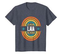 La Mejor Laia del Mundo - Divertido Nombre Laia Camiseta, Niños, Azul Jaspeado, 6 años
