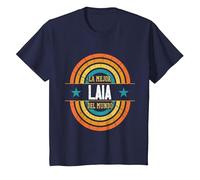 La Mejor Laia del Mundo - Divertido Nombre Laia Camiseta, Niños, Azul Marino, 6 años