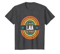 La Mejor Laia del Mundo - Divertido Nombre Laia Camiseta, Niños, Jaspeado Oscuro, 6 años