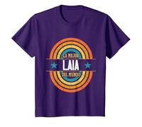 La Mejor Laia del Mundo - Divertido Nombre Laia Camiseta, Niños, Morado, 6 años