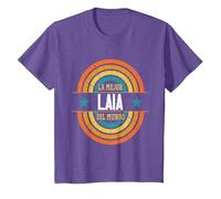 La Mejor Laia del Mundo - Divertido Nombre Laia Camiseta, Niños, Morado Jaspeado, 6 años