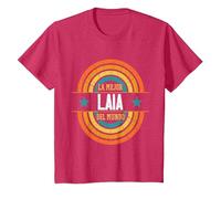 La Mejor Laia del Mundo - Divertido Nombre Laia Camiseta, Niños, Rojo Jaspeado, 6 años
