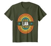 La Mejor Laia del Mundo - Divertido Nombre Laia Camiseta, Niños, Verde Oliva, 6 años