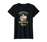La Mejor mamá de Border Collie del Mundo Retro, Divertida mamá de Perro Collie Camiseta gráfica económica, Mujer, Negro, XS