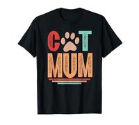 La mejor mamá de gato del mundo de la historia clásica retro Cat Mum Camiseta