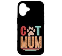 La mejor mamá de gato del mundo de la historia clásica retro Cat Mum Carcasa para iPhone 16