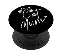 La Mejor mamá de Gato del Mundo Feline Cute Ears & Bigotes PopSockets PopGrip Adhesivo