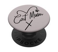 La Mejor mamá de Gato del Mundo, un corazón Lleno de Amor por los Gatos PopSockets PopGrip Adhesivo