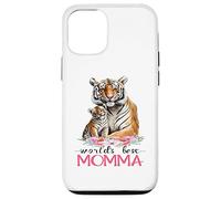 La mejor mamá del mundo 2025 Pretty Floral Tiger & Cub Carcasa para iPhone 12/12 Pro