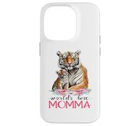 La mejor mamá del mundo 2025 Pretty Floral Tiger & Cub Carcasa para iPhone 14 Pro