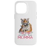 La mejor mamá del mundo 2025 Pretty Floral Tiger & Cub Carcasa para iPhone 14 Pro Max