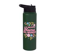 La Mejor Mama Del Mundo Best Mom in Spanish Mother's Day Stainless Steel Insulated Water Bottle