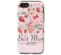 La mejor mamá del mundo Boho Strawberry Daisy Best Mum Ever Carcasa para iPhone SE (2020) / 7 / 8