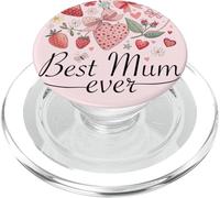 La mejor mamá del mundo Boho Strawberry Daisy Best Mum Ever PopSockets PopGrip para MagSafe