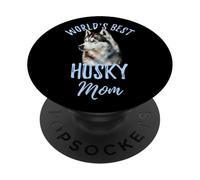 La Mejor mamá Husky del Mundo, Linda Acuarela, Madre Husky siberiana PopSockets PopGrip Adhesivo