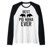 La Mejor Nana cerda de Caza de jabalíes Camiseta Manga Raglan