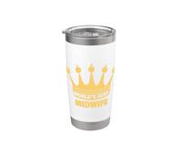 La mejor partera del mundo diciendo partera divertida Vaso térmico de acero inoxidable de doble pared