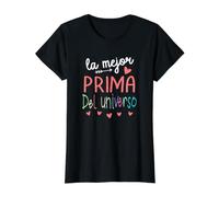 La Mejor Prima del Universo - Regalo para niño y niña Camiseta gráfica económica, Mujer, Negro, XL