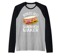 La mejor sandwichera del mundo para amantes de los sándwiches divertidos Camiseta Manga Raglan