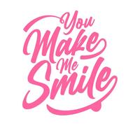 La mejor sonrisa, me alegra ver tu sonrisa, tipografía, mantén la sonrisa. Decoración de vinilo para pared 54.6x60.3cm No daña la superficie de la pared Rosa