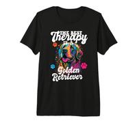 La Mejor Terapia es un Perro Golden Retriever: mamá, papá, Goldie Camiseta Premium