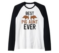 La Mejor tía cerda jamás Caza de jabalí Camiseta Manga Raglan