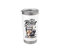 La mejor vida con Australian Silky Terrier Vaso térmico de acero inoxidable de doble pared