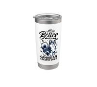 La mejor vida con un perro esquimal canadiense Vaso térmico de acero inoxidable de doble pared